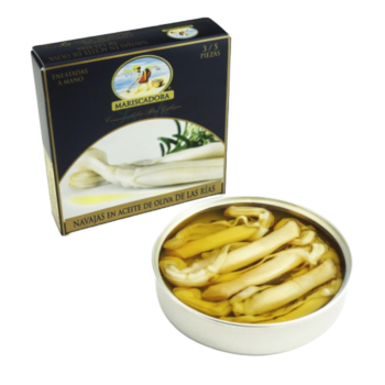 Navaras en aceite de oliva con ajo y gindilla- Mariscadora